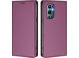 Custodia Per Telefono Cellulare Per Oneplus 9 Pro, Flip Cover In Finto Cuoio Antiurto Magnetica Con Supporto Viola