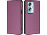 Custodia In Pelle Per Oppo A79 5G, Custodia Magnetica In Finto Cuoio Con Supporto Viola