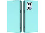 Custodia In Pelle Per Oppo Find X5 Pro, Custodia Magnetica In Finto Cuoio Flip Con Supporto Verde Menta