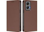 Custodia Per Motorola Moto G Stylus 5G 2024, Flip Cover In Finto Cuoio Antiurto Magnetica Con Supporto Marrone