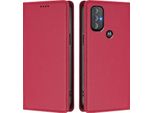 Custodia In Pelle Per Motorola Moto G Power 2022, Custodia Magnetica In Finto Cuoio Con Supporto Rosso
