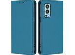 Custodia Per Telefono Cellulare Per Oneplus Nord 2 5G, Flip Cover In Finto Cuoio Antiurto Custodia Magnetica Con Supporto Blu