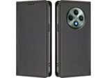 Custodia Per Oppo Reno12 F 5G/Reno12 F 4G, Flip Cover In Finto Cuoio Antiurto Magnetica Con Supporto Nero