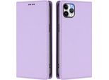 Custodia In Pelle Per Iphone 11 Pro Max, Custodia Magnetica In Finto Cuoio Flip Con Supporto Viola Chiaro