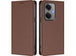Custodia In Pelle Per Oneplus Nord CE3, Custodia Magnetica In Finto Cuoio Con Supporto Marrone