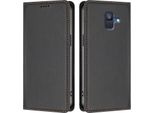 Custodia Per Telefono Cellulare Per Samsung Galaxy A6 2018,Poliuretanoleather Flip Cover Custodia Magnetica Antiurto Con Supporto Nero
