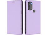 Custodia In Pelle Per Motorola Moto G71 5G, Custodia Magnetica In Finto Cuoio Con Supporto Viola Chiaro