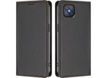 Custodia In Pelle Per Oppo A92S, Flip Case Magnetico In Finto Cuoio Con Supporto Nero