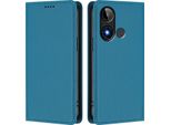 Custodia In Pelle Per Blu C9, Custodia Magnetica In Finto Cuoio Flip Con Supporto Lake Blu