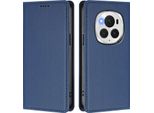 Custodia In Pelle Per Honor Magic6 Pro, Flip Case Magnetico In Finto Cuoio Con Supporto Blu Scuro