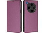 Custodia In Pelle Per Oppo Find X8 Ultra, Custodia Magnetica In Finto Cuoio Con Supporto Viola