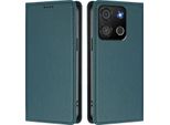 Custodia Per Cellulare Per Itel A05S, Flip Cover In Finto Cuoio Antiurto Magnetica Con Supporto Verde