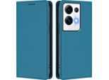 Custodia Per Oppo Reno8 Pro 5G, Custodia Magnetica Antiurto Con Supporto In Finto Cuoio Flip Cover Blu