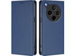 Custodia In Pelle Per Oppo Find X8S+, Custodia Flip Magnetica In Finto Cuoio Con Supporto Blu Scuro