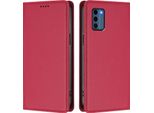 Custodia Per Telefono Cellulare Per Nokia C300, Flip Cover In Finto Cuoio Antiurto Magnetica Con Supporto Rosso