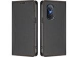 Custodia In Pelle Per Huawei Nova 9 Se/Honor 50 Se, Flip Case Magnetico In Finto Cuoio Con Supporto Nero