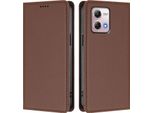 Custodia In Pelle Per Motorola Moto G Stylus 2023 4G, Custodia Flip Magnetica In Finto Cuoio Con Supporto Marrone