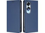 Custodia Per Telefono Cellulare Per Oppo A60 4G, Flip Cover In Finto Cuoio Antiurto Magnetica Con Supporto Blu Scuro
