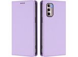 Custodia In Pelle Per Motorola Moto G Stylus 2022 4G, Custodia Flip Magnetica In Finto Cuoio Con Supporto Viola Chiaro