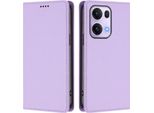 Custodia Per Oppo Reno13 Pro 5G, Custodia Magnetica Antiurto Con Supporto In Finto Cuoio Flip Cover Viola