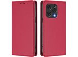 Custodia Per Telefono Cellulare Per Doogee N55 Plus, Custodia Magnetica Antiurto In Finto Cuoio Flip Cover Con Supporto Rosso