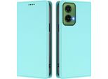 Custodia Per Cellulare Per Motorola Moto G35, Flip Cover In Finto Cuoio Antiurto Magnetica Con Supporto Turchese