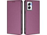 Custodia Per Motorola Moto G Power 2024 5G, Flip Cover In Finto Cuoio Antiurto Magnetica Con Supporto Viola