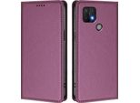 Custodia In Pelle Per Oppo A35 / A16E / A16K / A15 / A15S, Custodia Flip Magnetica In Finto Cuoio Con Supporto Viola