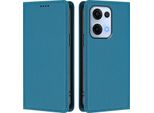 Custodia In Pelle Per Oppo Reno13 5G, Custodia Magnetica In Finto Cuoio Flip Con Supporto Lake Blu