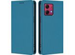 Custodia In Pelle Per Motorola Moto G84, Custodia Flip Magnetica In Finto Cuoio Con Supporto Lake Blu