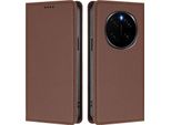 Custodia In Pelle Per Honor Magic7, Flip Case Magnetico In Finto Cuoio Con Supporto Brown