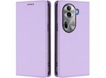 Custodia Per Oppo Reno11 Pro 5G, Custodia Magnetica Antiurto Con Supporto In Finto Cuoio Flip Cover Viola