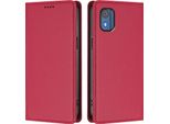 Custodia In Pelle Per Nokia C02, Flip Case Magnetico In Finto Cuoio Con Supporto Rosso