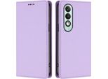 Custodia In Pelle Per Oppo K12X 5G, Custodia Magnetica In Finto Cuoio Con Supporto Viola Chiaro