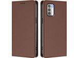 Custodia Per Telefono Cellulare Per Nokia G42 /Nokia G310,Poliuretanopelle Flip Cover Antiurto Custodia Magnetica Con Supporto Marrone