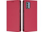 Custodia Per Cellulare Per Nokia G22, Flip Cover In Finto Cuoio Antiurto Magnetica Con Supporto Rosso