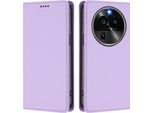 Custodia Per Oppo Find X6 Pro, Flip Cover In Finto Cuoio Antiurto Magnetica Con Supporto Viola