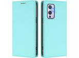 Custodia In Pelle Per Oneplus 9, Flip Case Magnetico In Finto Cuoio Con Supporto Verde Menta