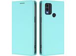 Custodia In Pelle Per Nokia C22, Flip Case Magnetico In Finto Cuoio Con Supporto Verde Menta