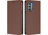 Custodia In Pelle Per Motorola Moto G Stylus 2022 5G, Custodia Flip Magnetica In Finto Cuoio Con Supporto Marrone