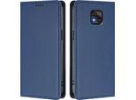 Custodia Per Motorola Moto G Power 2021, Custodia Magnetica Antiurto In Finto Cuoio Flip Cover Con Supporto Blu Scuro