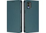 Custodia Per Telefono Cellulare Per Nokia C32, Flip Cover In Finto Cuoio Antiurto Magnetica Con Supporto Verde