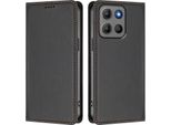 Custodia Per Motorola Moto G15/Moto G15 Power, Flip Cover In Finto Cuoio Antiurto Magnetica Con Supporto Nero