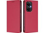 Custodia In Pelle Per Oneplus Nord N30 /Nord Ce 3 Lite, Custodia Magnetica In Finto Cuoio Flip Con Supporto Rosso