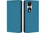 Custodia Per Telefono Cellulare Per Honor 90, Flip Cover In Finto Cuoio Antiurto Magnetica Con Supporto Blu
