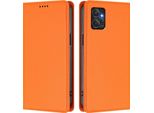 Custodia In Pelle Per Motorola Moto G Power 5G 2023, Custodia Flip Magnetica In Finto Cuoio Con Supporto Arancione
