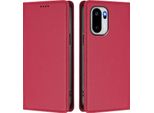 Custodia Per Telefono Cellulare Per Oneplus Ace 6, Flip Cover In Finto Cuoio Antiurto Custodia Magnetica Con Supporto Rosso