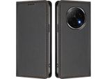 Custodia Per Telefono Cellulare Per Oppo F29 Pro, Flip Cover In Finto Cuoio Antiurto Magnetica Con Supporto Nero