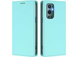 Custodia In Pelle Per Oneplus 9 Pro, Flip Case Magnetico In Finto Cuoio Con Supporto Verde Menta