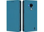 Custodia In Pelle Per Nokia C30, Custodia Flip Magnetica In Finto Cuoio Con Supporto Lake Blu